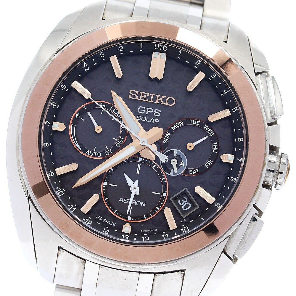 Seiko Astron 50th Anniversary Mens Wristwatch SBXC035 5X53-0AG0 Japan: Seiko Astron 50th Anniversary Mens Wristwatch SBXC035 5X53-0AG0 Japan SEIKO Astron 50th Anniversary Model men's wristwatch, made in Japan. This pre-owned watch is identified as model SBXC035/5X53-0AG0