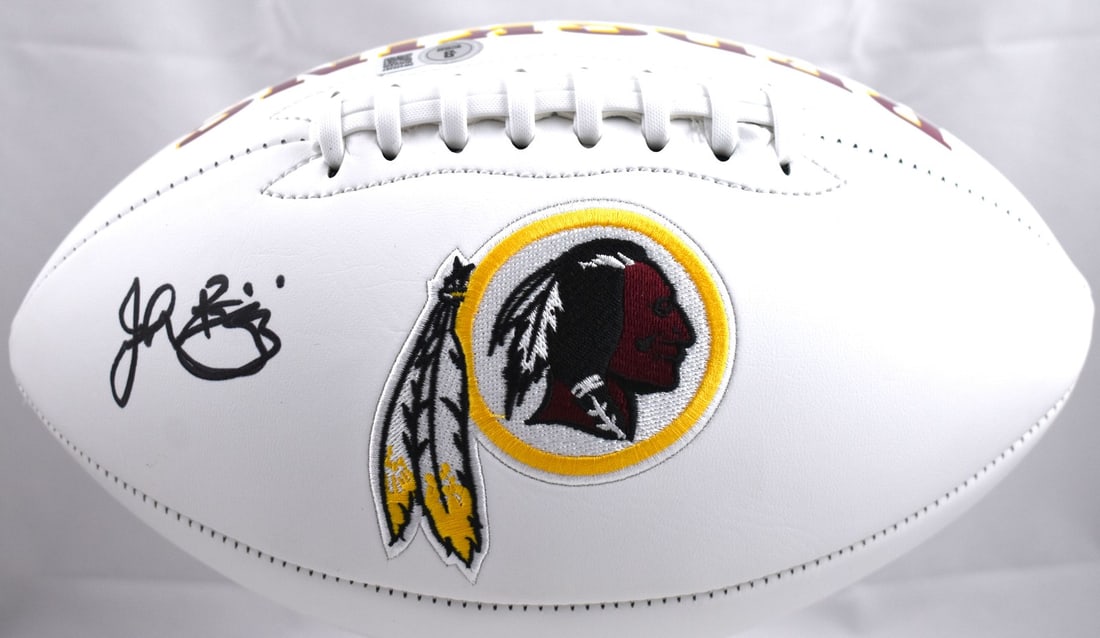 Signed Washington logo football by John Riggins Beckett hologram black (1 of 3)