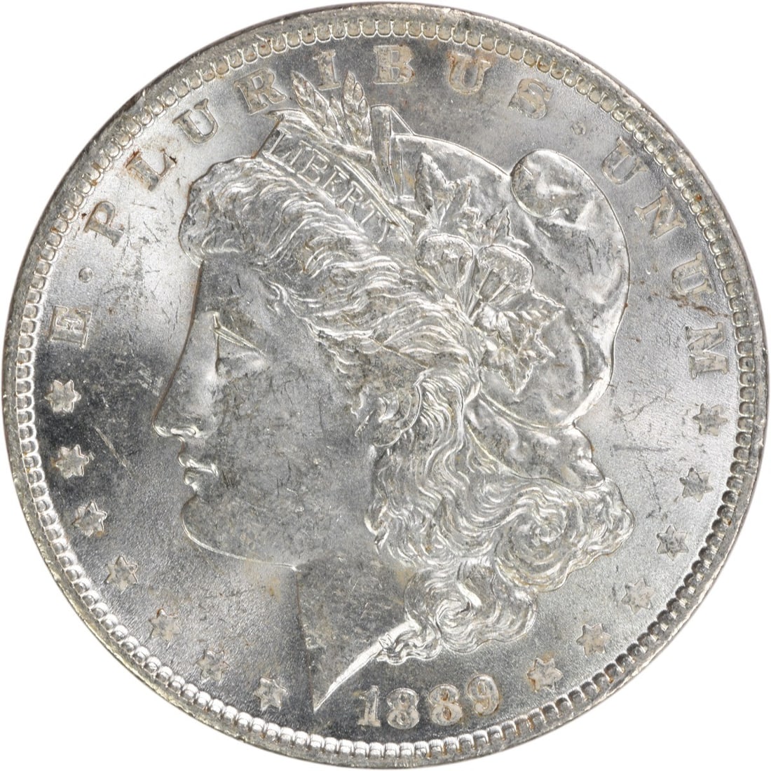 Choice BU 1889 Morgan Dollar Silver Uncirculated Uncertified Coin (1 of 2)