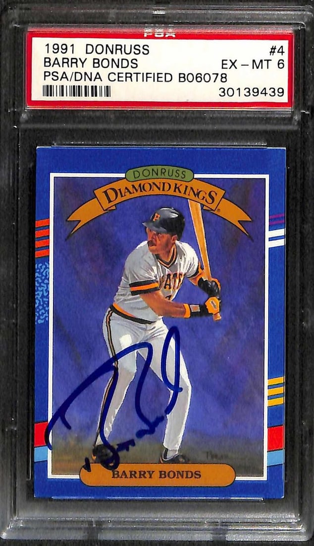 PSA DNA graded Barry Bonds autographed 1991 Donruss Diamond Kings card (1 of 1)