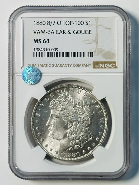 NGC MS-64 1880 O Morgan Silver Dollar 8 over 7 VAM-6A (1 of 3)