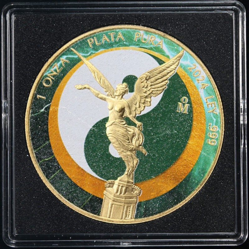 2024 Mexico 1oz Silver Libertad Sun & Moon Electric Green OGP COA (1 of 3)