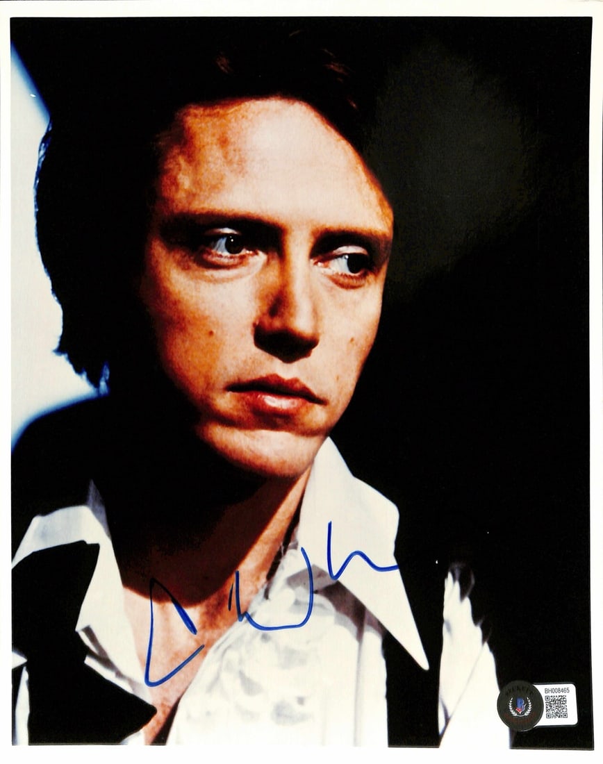 Christopher Walken True Romance Signed 8x10 Photo Beckett Certified: Christopher Walken True Romance Signed 8x10 Photo Beckett Certified This is an autographed 8x10 color photograph of Christopher Walken, signed in blue permanent marker, featuring the iconic actor from