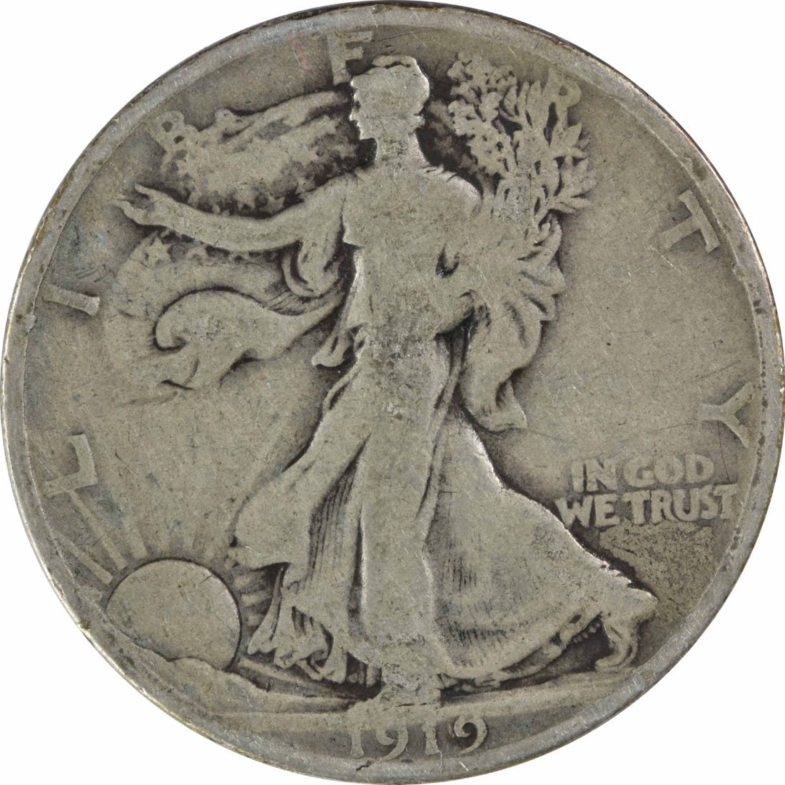 1919-D Walking Liberty Half Dollar 90% Silver Adolph Weinman Design (1 of 2)