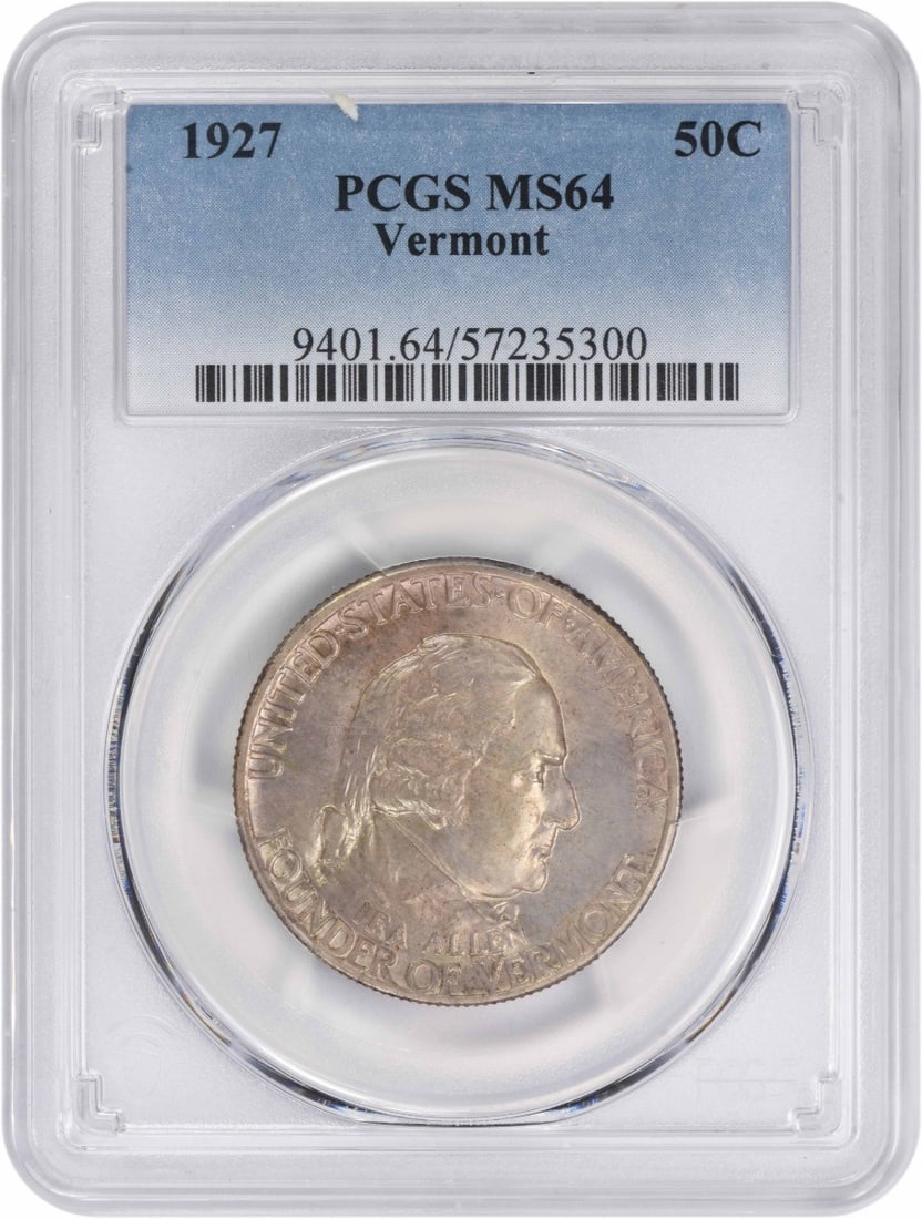 1927 Vermont Commemorative Silver Half Dollar MS64 PCGS Certified (1 of 2)