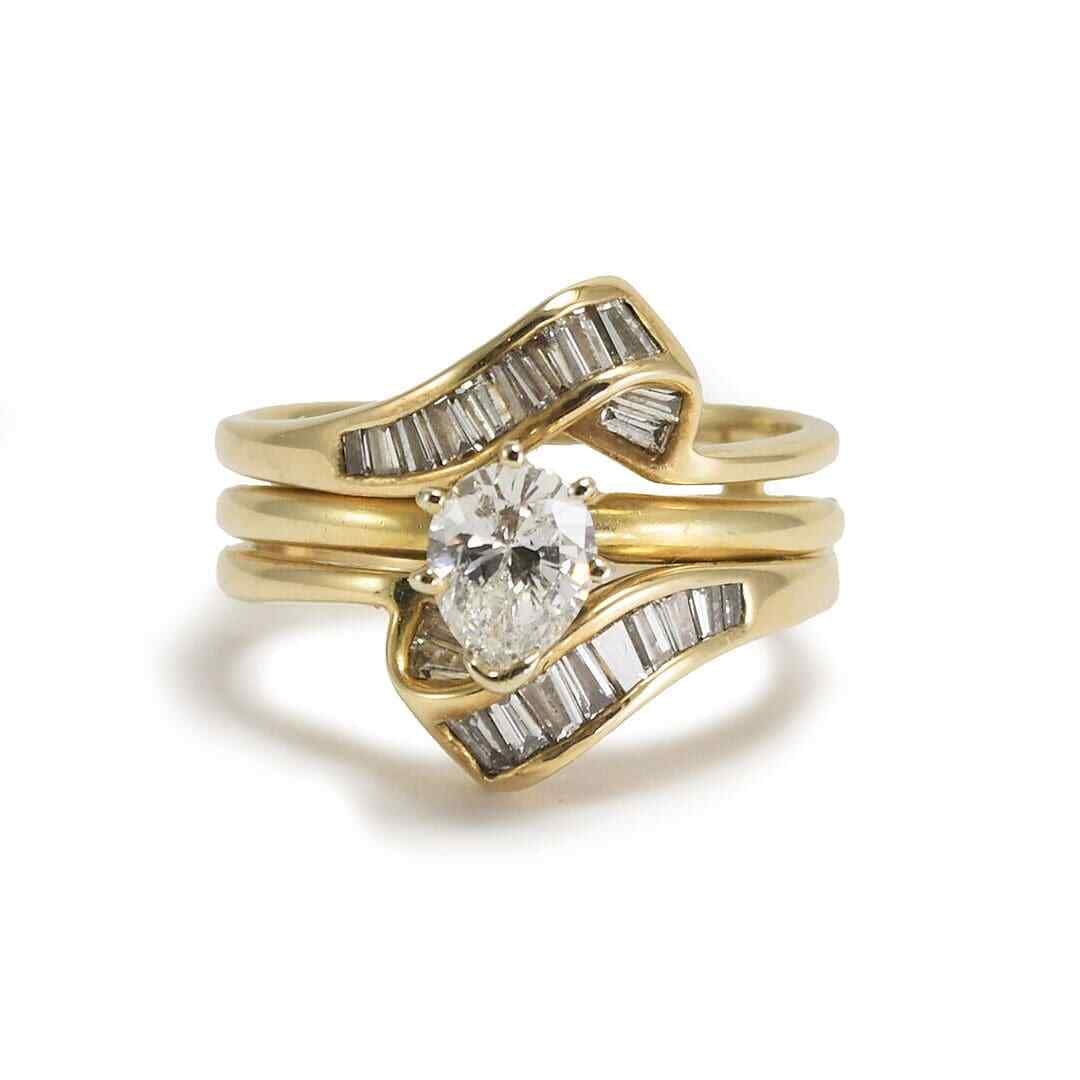 14K Yellow Gold Diamond Bridal Set 6.25 Size (1 of 7)