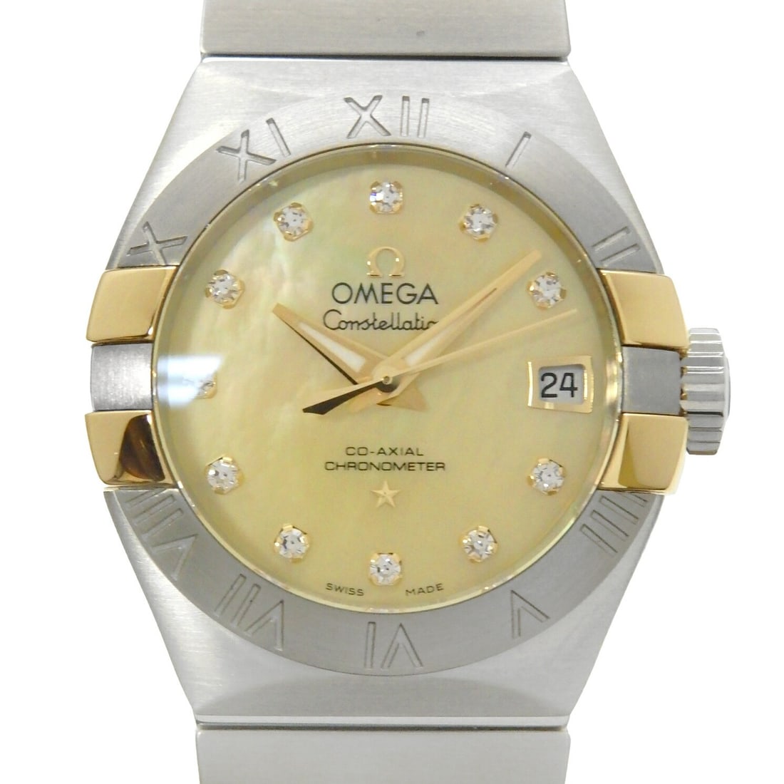 Omega Constellation Women Chronometer Co-Axial 123.20.27.20.57.003: Omega Constellation Women Chronometer Co-Axial 123.20.27.20.57.003 This Omega Constellation Brushed 123.20.27.20.57.003 is a women's wristwatch featuring precision chronometer movement and Co-Axial te