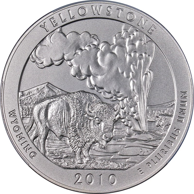 Yellowstone 2010-P 5oz Silver ATB Coin NGC SP70 Early Release (1 of 4)