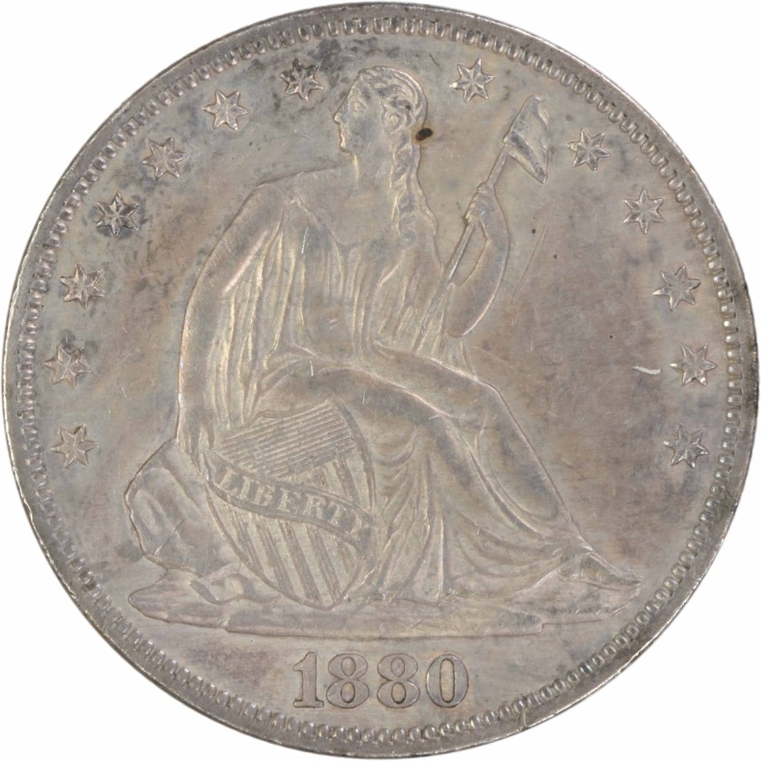 1880 Philadelphia Seated Liberty 50C AU Uncertified (1 of 2)