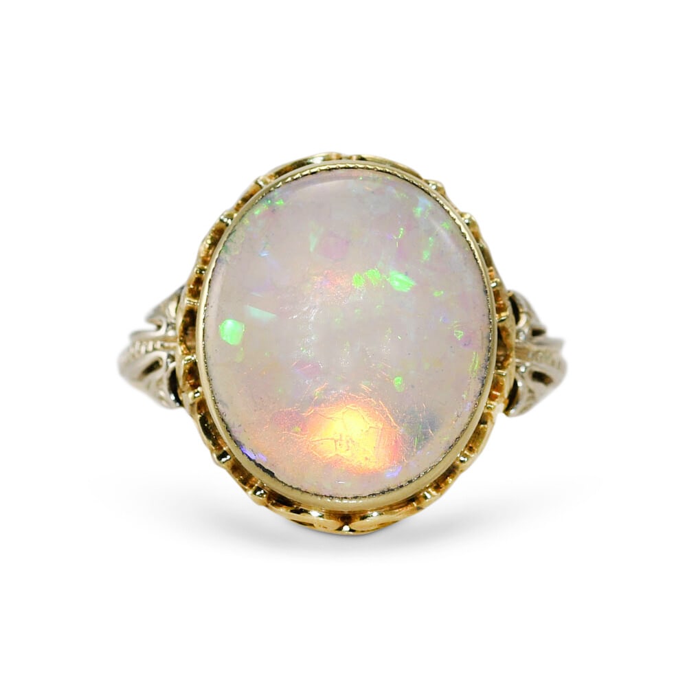 Australian Opal 14K Yellow Gold Size 5 Ring 4g (1 of 12)