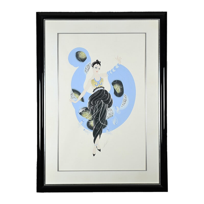 Erte Dream framed signed serigraph 166 250 Art Deco figures: Erte Dream framed signed serigraph 166 250 Art Deco figures This is a limited edition serigraph and silkscreen print titled "A Dream" by the renowned French artist Erte. The artwork features Art Deco 