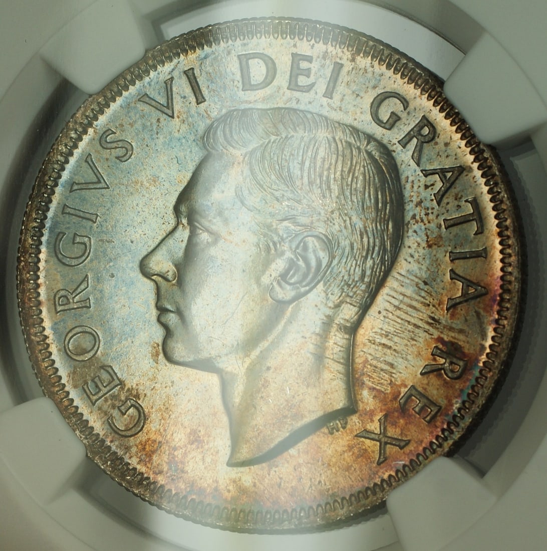 NGC MS-64 Toned 1949 Canada Silver Dollar (1 of 3)
