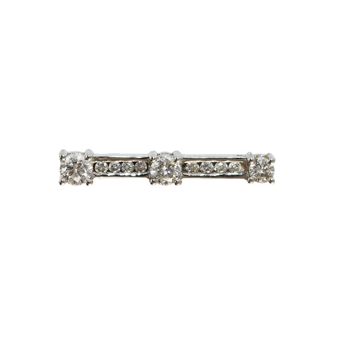 14K White Gold Diamond Pendant with Past Present Future Engraving (1 of 4)