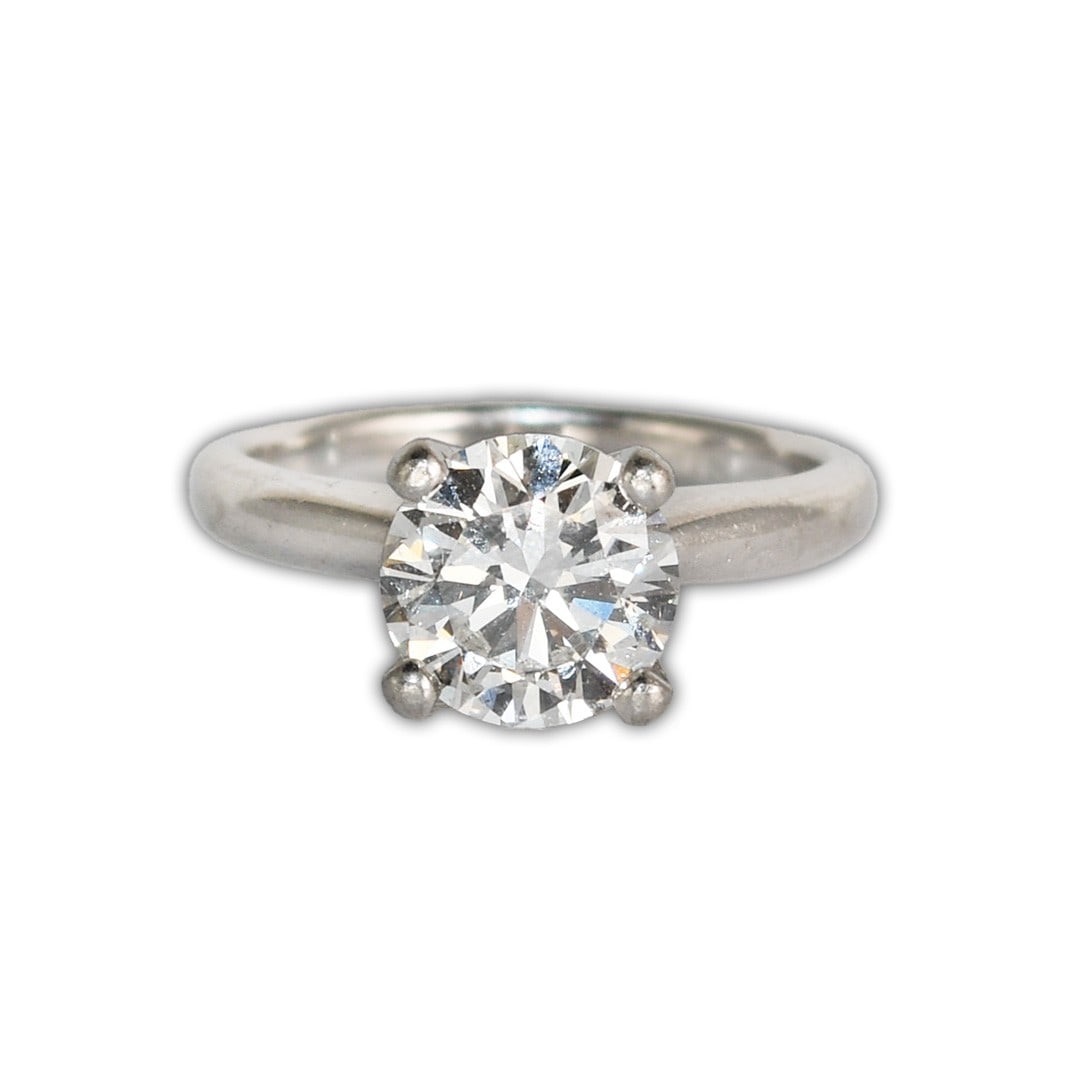Platinum GIA Diamond Solitaire Ring Size 4 1.51 ct (1 of 14)