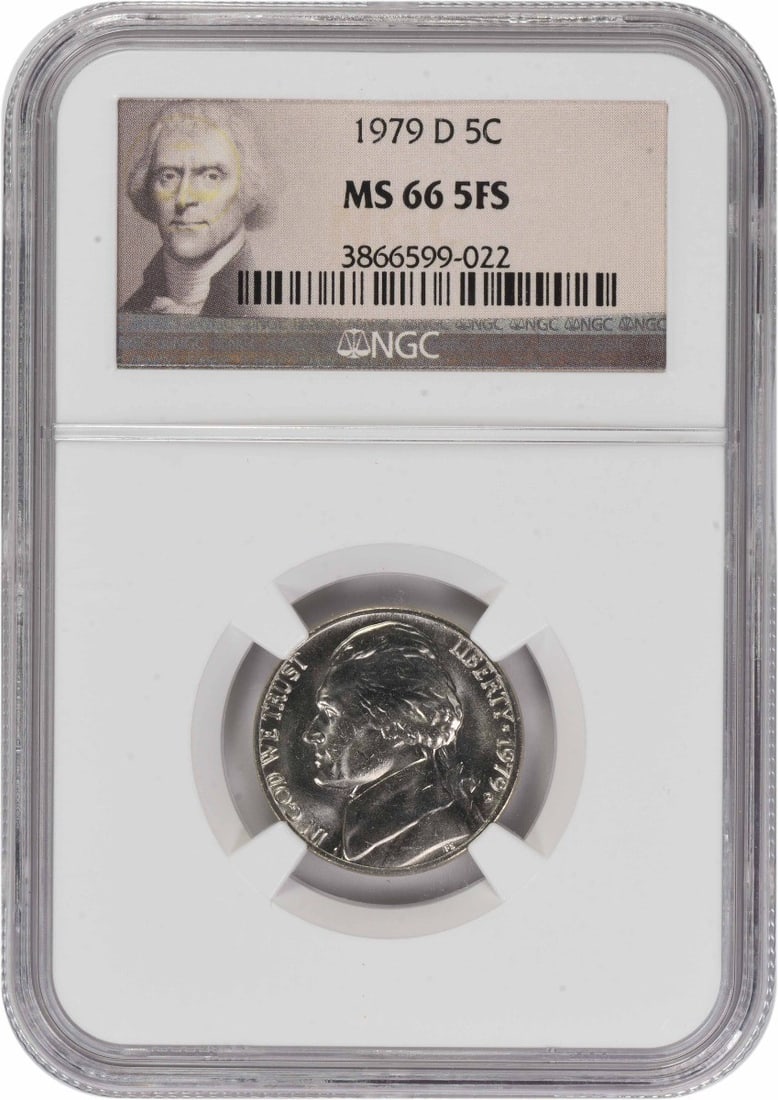NGC MS66 Five Full Steps 1979-D Jefferson Nickel (1 of 2)