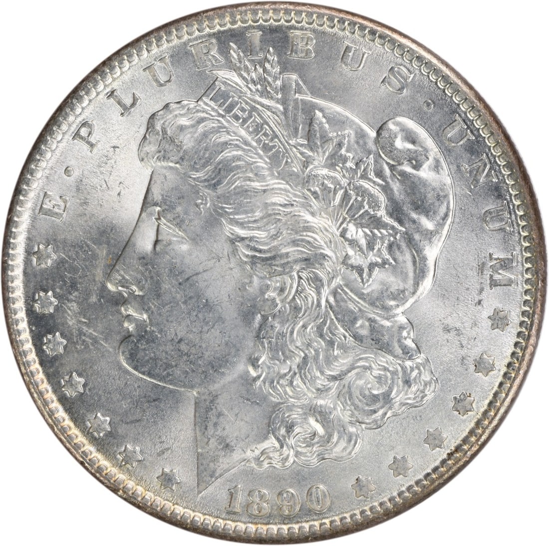 Choice BU 1890 Morgan Dollar Silver Uncirculated Uncertified No Mint Mark: Choice BU 1890 Morgan Dollar Silver Uncirculated Uncertified No Mint Mark This 1890 Morgan Silver Dollar is a Choice Brilliant Uncirculated (BU) coin from the United States, featuring a silver composi