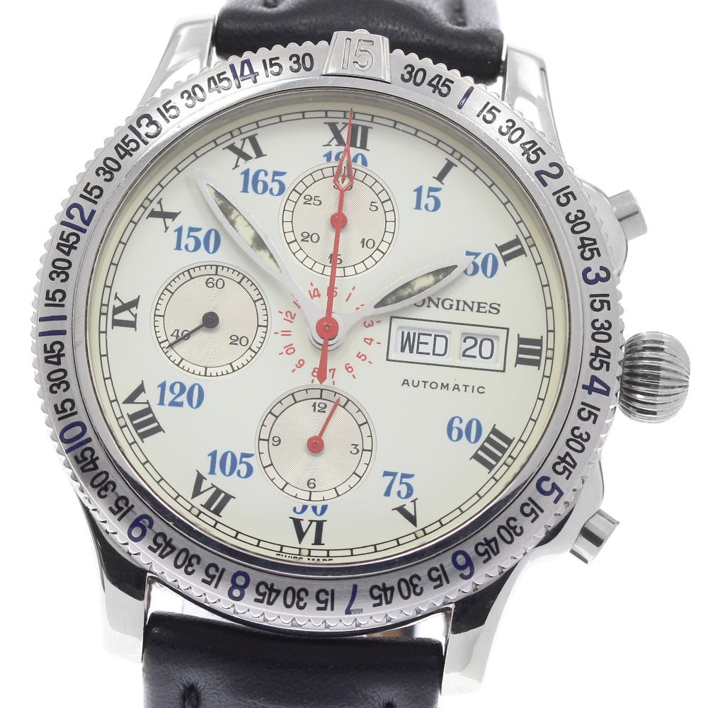 Longines Lindbergh L2.618.4 mens chronograph day date wristwatch (1 of 6)