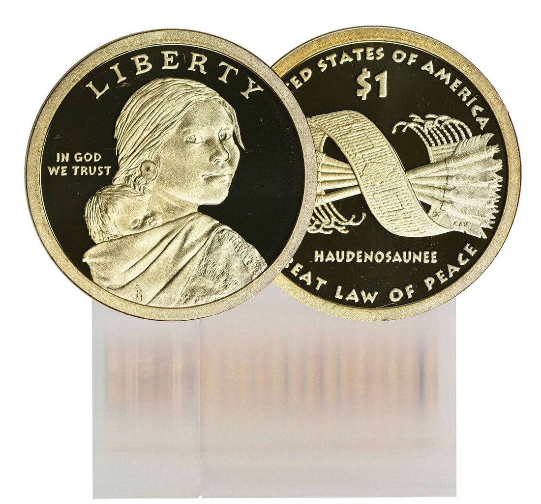 25-Coin Roll 2011 S Sacagawea Proof Dollar Brass: 25-Coin Roll 2011 S Sacagawea Proof Dollar Brass This listing features a 2011-S Proof Sacagawea Dollar 25-coin roll. Each coin is uncirculated and has a proof strike, showcasing the Native American de