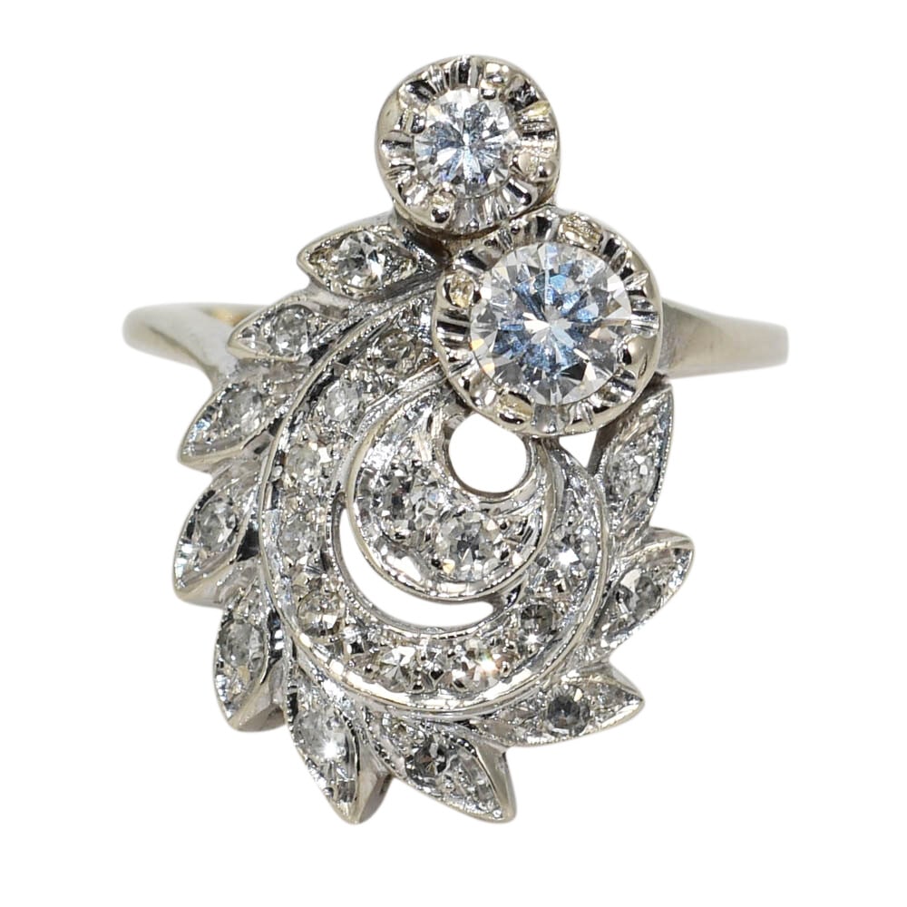 Vintage 14K White Gold Diamond Ring 1.00 ctw 6.7g (1 of 8)