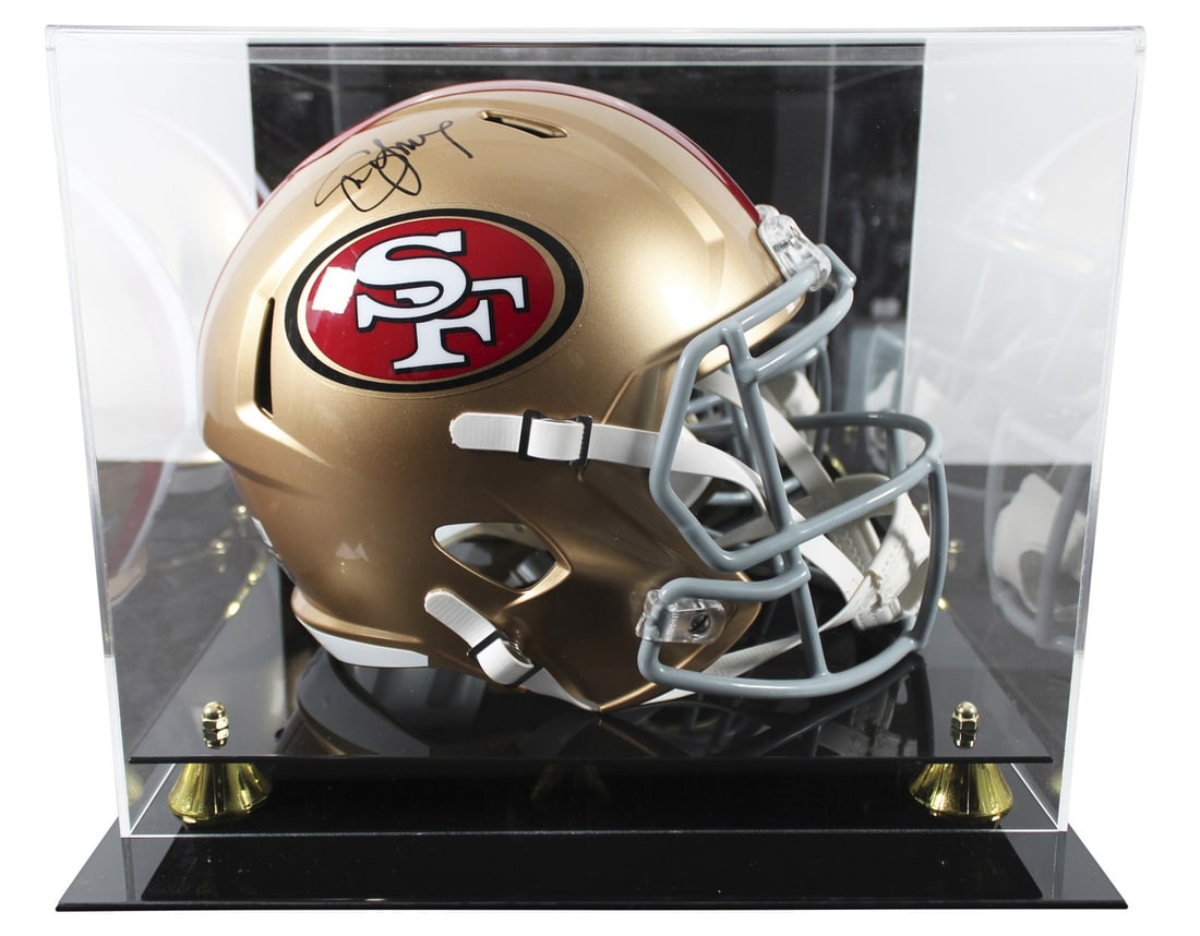 Steve Young Signed San Francisco 49ers Full Size Helmet with Beckett Authentication: Steve Young Signed San Francisco 49ers Full Size Helmet with Beckett Authentication This Riddell Full Size Speed Replica Helmet has been personally signed by Steve Young, legendary quarterback of the 