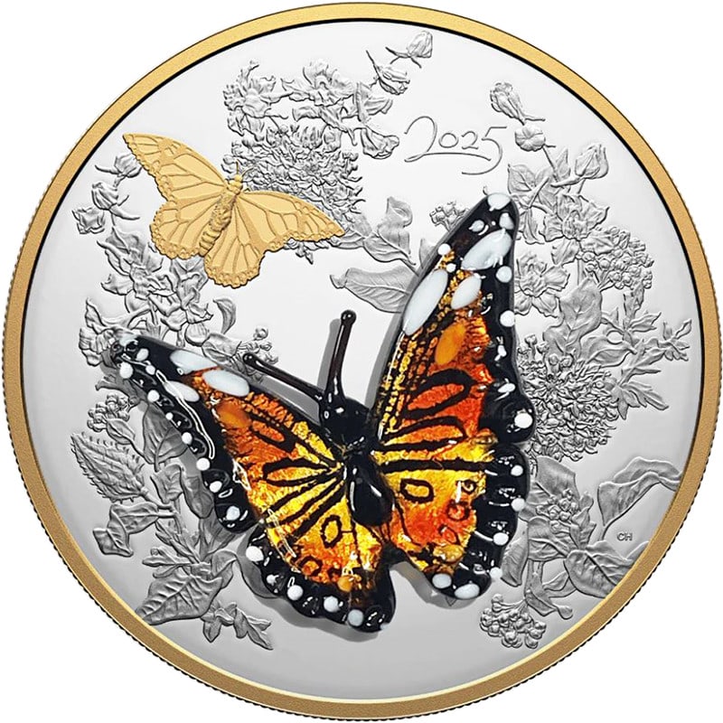 2025 Canada 1 2 Kilo Silver Monarch Butterfly with Display (1 of 4)