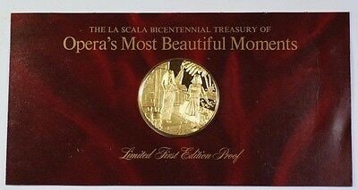 Gold-Plated Sterling Silver Mozart Die Zauberflote Medal by Franklin Mint: Gold-Plated Sterling Silver Mozart Die Zauberflote Medal by Franklin Mint This is a La Scala Opera's Most Beautiful Moments medal, struck in .925 sterling silver and plated with 24K gold. Issued by th