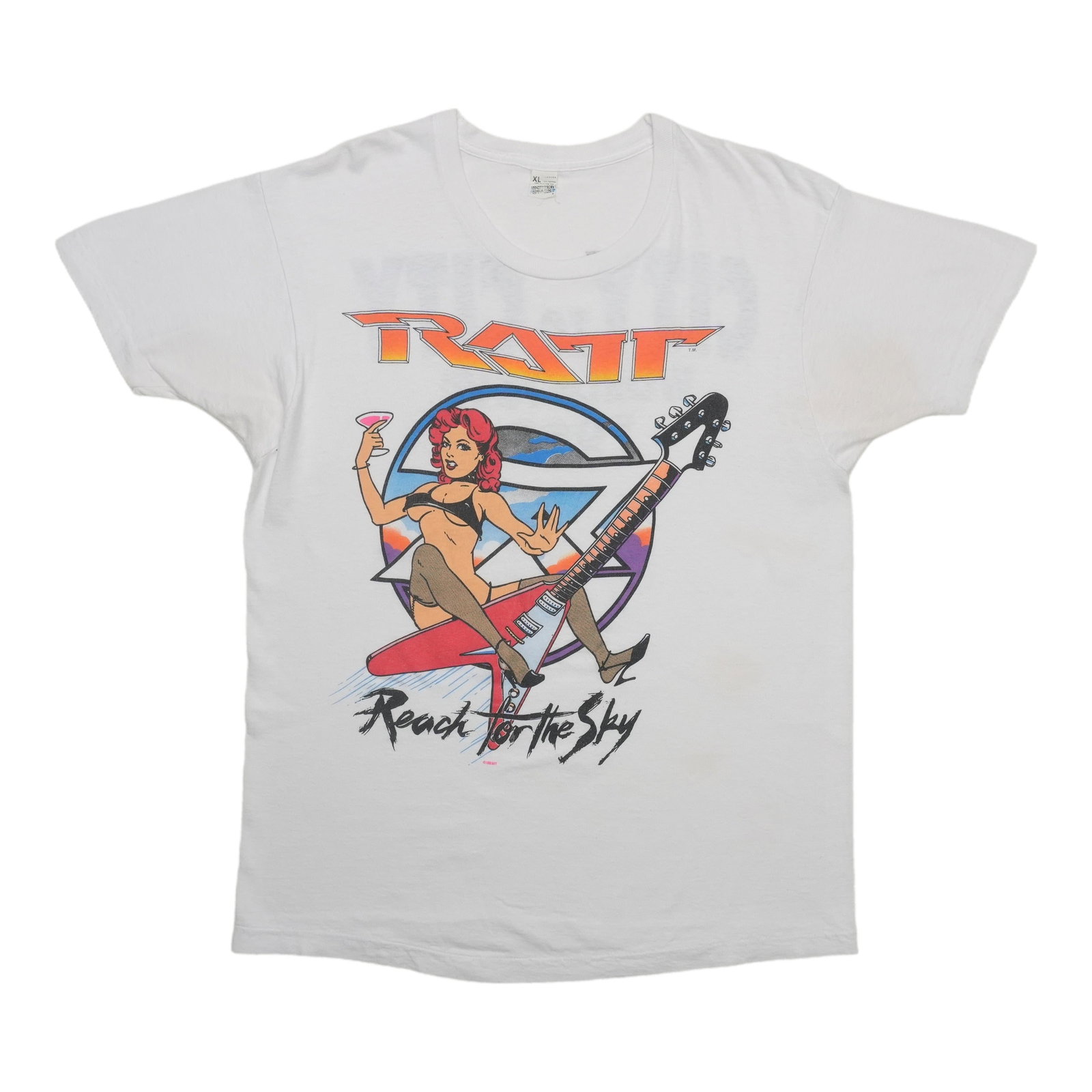 Vintage 1989 Ratt tour tee Reach for the Sky XL cotton: Vintage 1989 Ratt tour tee Reach for the Sky XL cotton This is an original vintage 1989 Ratt Reach for the Sky City to City World Tour shirt. It is not a modern reproduction. The shirt is made from 10