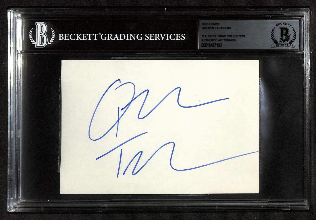 Beckett Authenticated Quentin Tarantino Signed 5x7 Index Card (1 of 1)