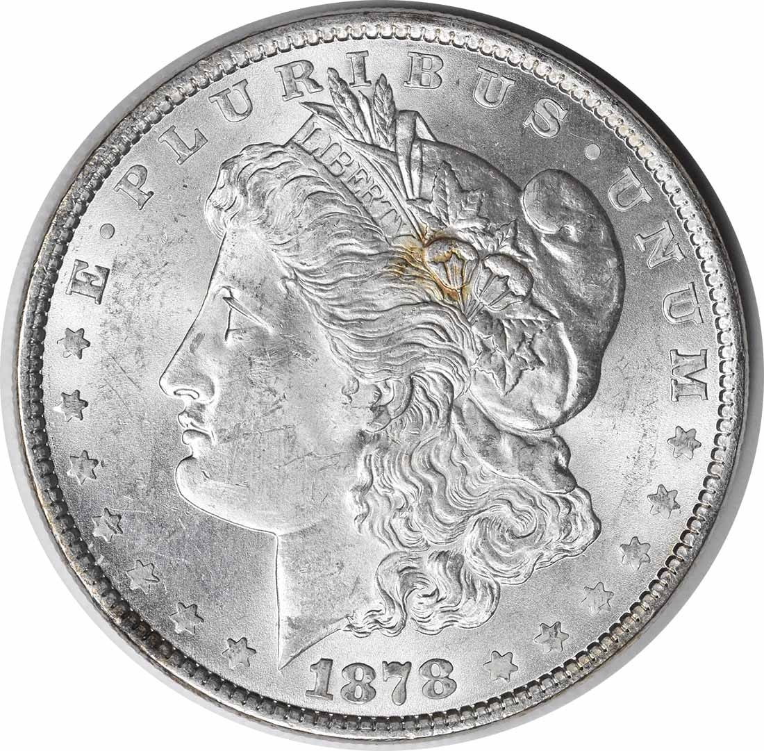 1878 Morgan Dollar Silver Coin 7 Tail Feathers Reverse of 1879 Choice BU Uncertified: 1878 Morgan Dollar Silver Coin 7 Tail Feathers Reverse of 1879 Choice BU Uncertified This is a pre-owned 1878 Morgan Silver Dollar featuring the 7 Tail Feathers Reverse of 1879 variety. The coin is un