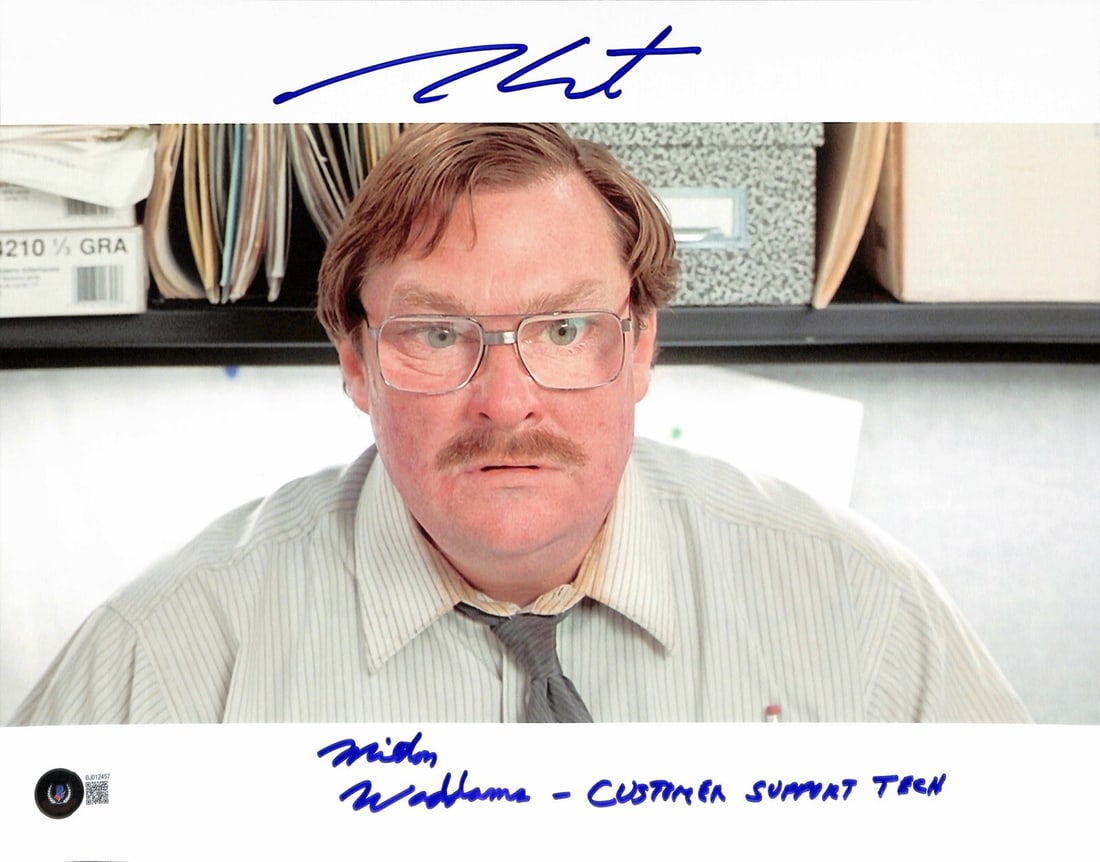 Stephen Root Signed 11x14 Office Space Photo Beckett Certified: Stephen Root Signed 11x14 Office Space Photo Beckett Certified This is an autographed 11x14 photograph of actor Stephen Root, best known for his role as Milton Waddams in the cult classic film Office 