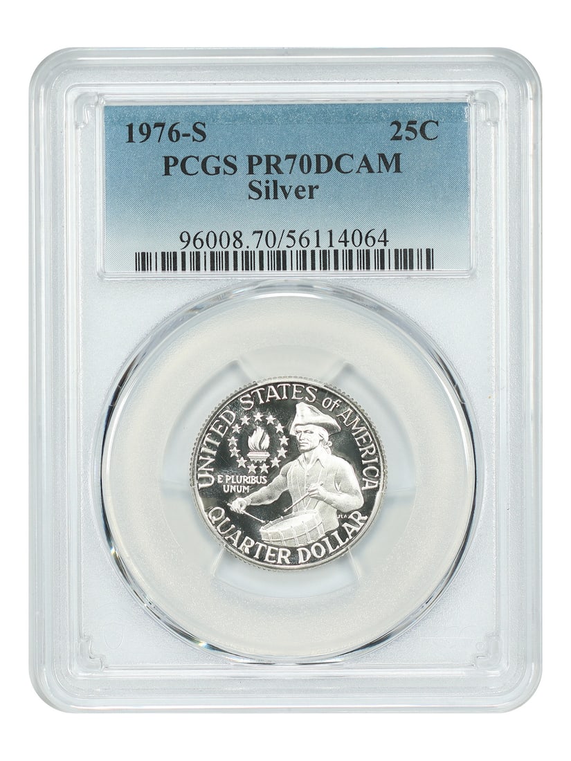 Washington Quarter 1976-S 25C PCGS PR70DCAM Silver: Washington Quarter 1976-S 25C PCGS PR70DCAM Silver 1976-S Washington Quarter in silver, certified by PCGS and graded PR70DCAM. The coin is pre-owned and identified as a 25C issue from the San Francisc