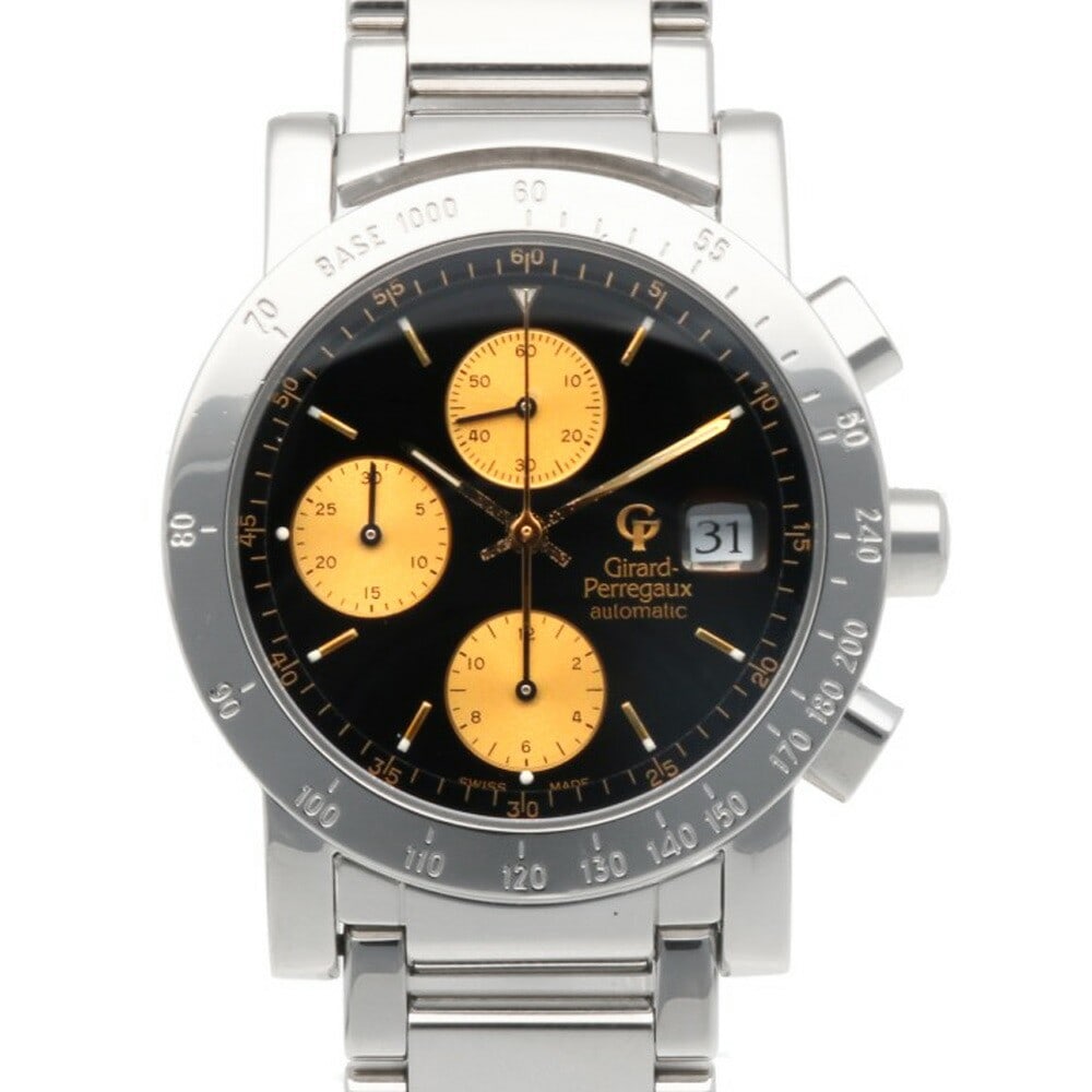 Girard Perregaux Automatic Stainless Steel Chronograph Men's Wristwatch: Girard Perregaux Automatic Stainless Steel Chronograph Men's Wristwatch This Girard Perregaux men's chronograph wristwatch features a stainless steel case and band with a silver and black color scheme