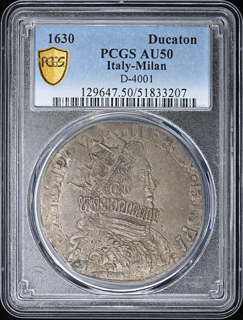 Italy Milan 1630 Ducaton PCGS AU50 (1 of 3)