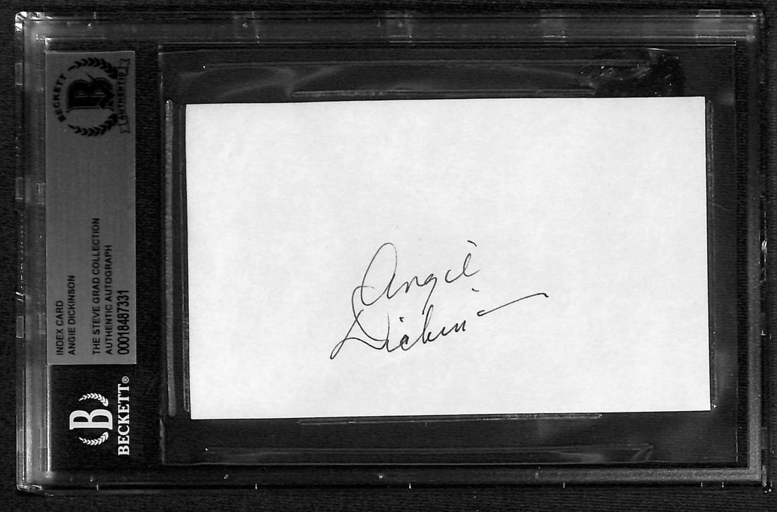 Angie Dickinson autograph index card Beckett authenticated (1 of 1)