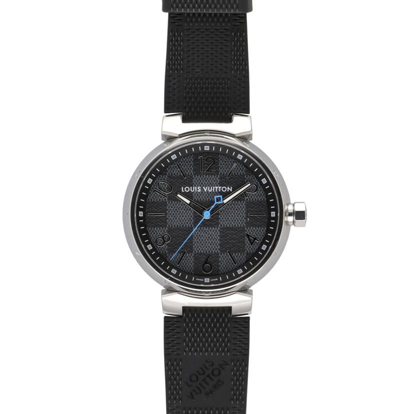 Louis Vuitton Tambour GM Quartz Men's Wristwatch QA073Z: Louis Vuitton Tambour GM Quartz Men's Wristwatch QA073Z This Louis Vuitton Tambour GM Damier Graphite Quartz men's wristwatch features a Swiss-made quartz movement and is crafted with attention to det