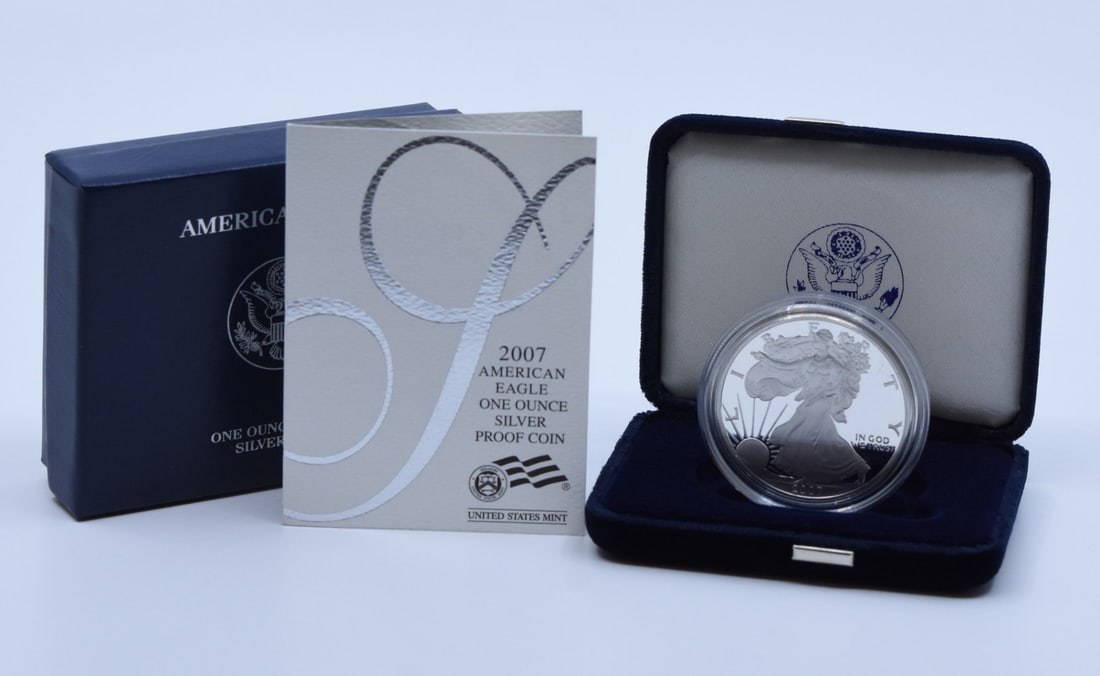 2007 W American Eagle 1 oz Proof Silver Coin OGP (1 of 1)