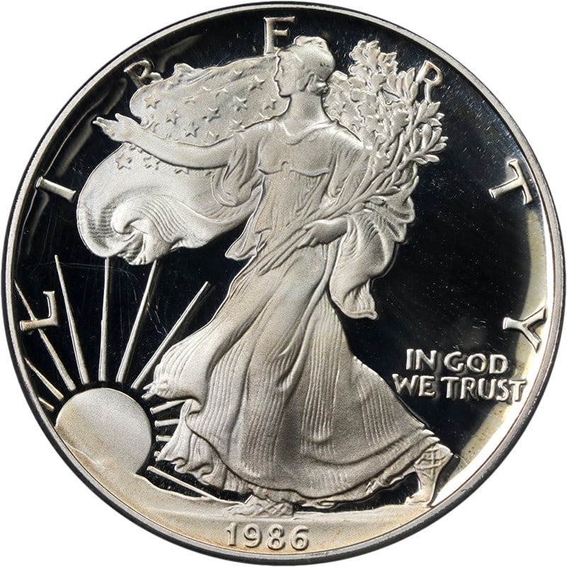 1986-S Silver American Eagle $1 PCGS PR70 DCAM Uncirculated Coin (1 of 4)