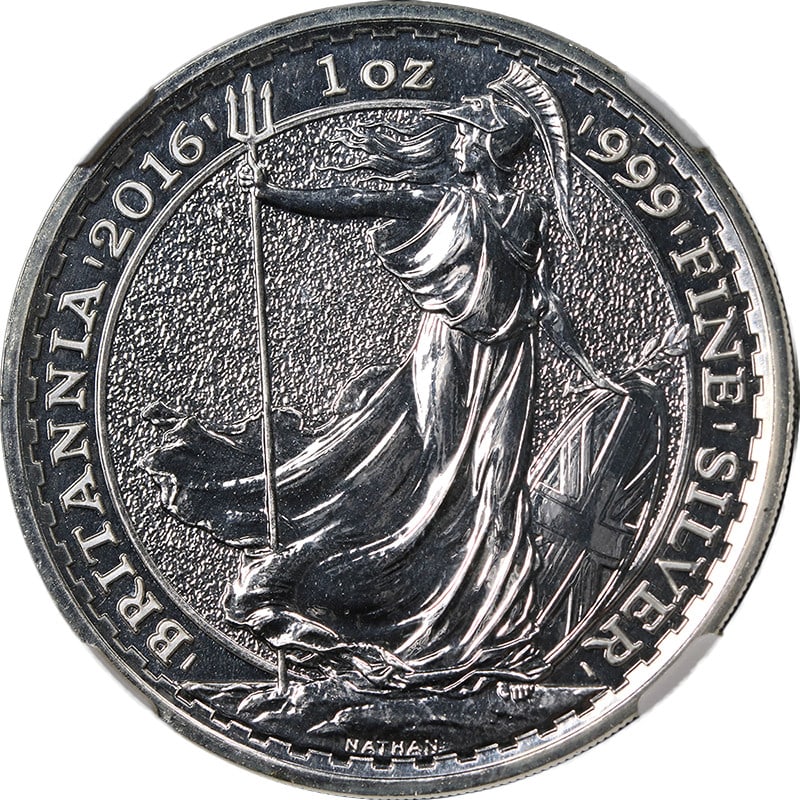 2016 Great Britain Silver 1 Ounce 2 Pound Britannia NGC MS70 (1 of 4)