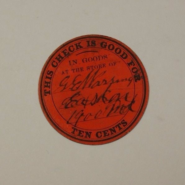G.E. Warrington Easton Maryland 1900 10c Scrip Token W5-10b (1 of 2)