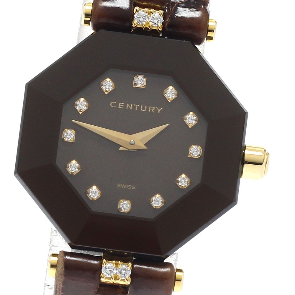 Century Time Gem K18YG Diamond Quartz Ladies Watch: Century Time Gem K18YG Diamond Quartz Ladies Watch This is a pre-owned CENTURY women's wristwatch featuring a quartz movement. The watch is crafted with 18K yellow gold (K18YG) and is adorned with 12 
