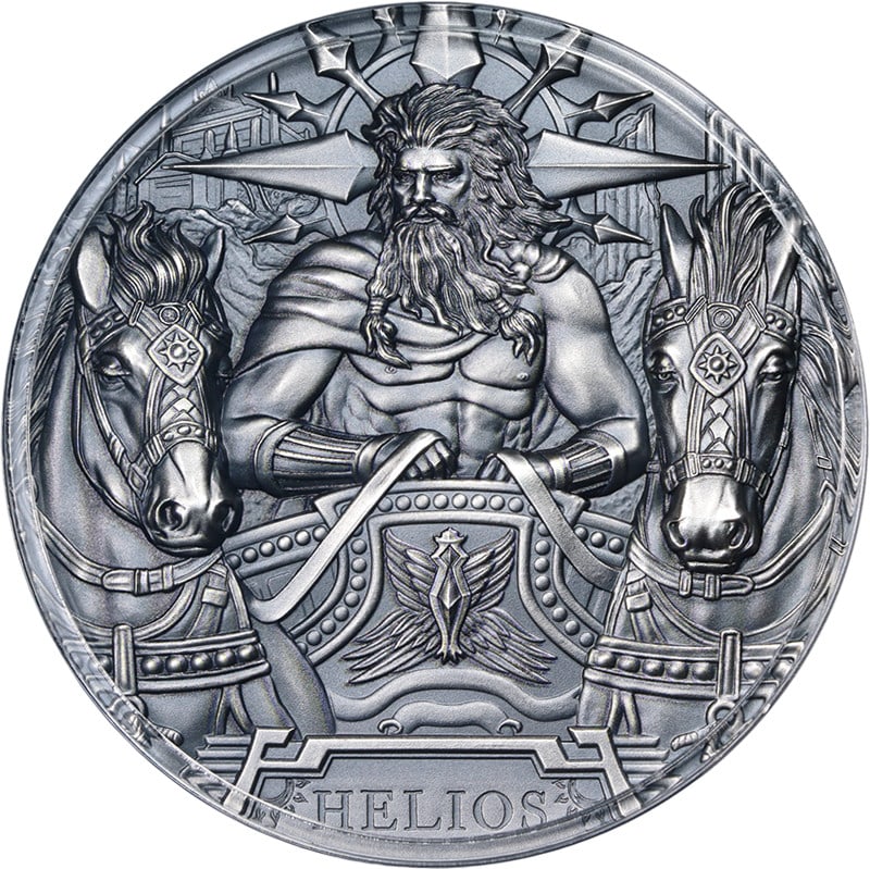 2022 Cook Islands 3 Ounce Silver $20 Helios Sun God Antique Finish Coin (1 of 3)