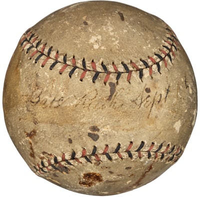 Babe Ruth Signed 1920 Yankees Baseball PSA DNA COA Inscribed (1 of 16)