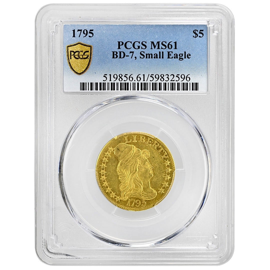 PCGS MS61 1795 Draped Bust $5 Gold Small Eagle (1 of 4)
