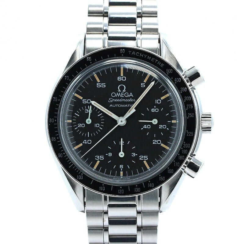 Omega Speedmaster Reduced 3510.50.00 Automatic Chronograph Watch: Omega Speedmaster Reduced 3510.50.00 Automatic Chronograph Watch This OMEGA Speedmaster Reduced 3510.50.00 is a classic men's wristwatch featuring a stainless steel case and band, complemented by a bl