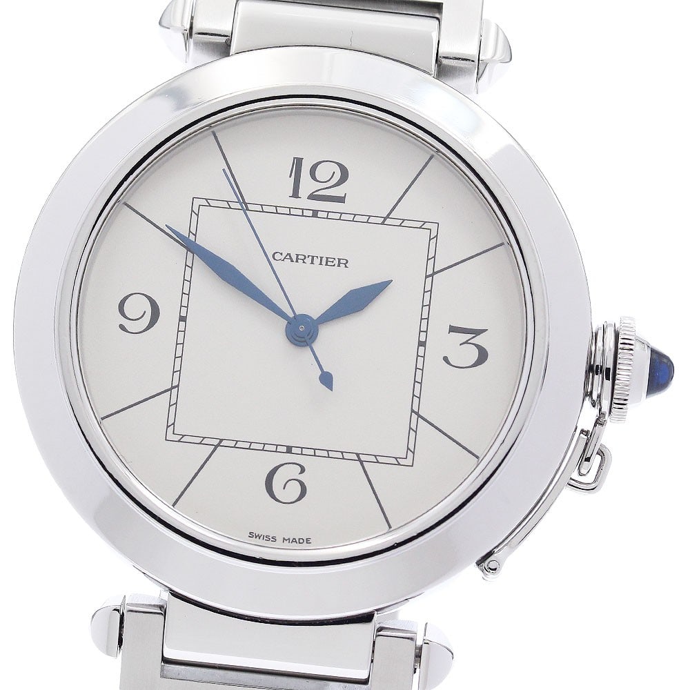 Cartier Pasha 42mm Automatic Men's Stainless Steel Beige Dial: Cartier Pasha 42mm Automatic Men's Stainless Steel Beige Dial This is a pre-owned Cartier Pasha 42mm W31072M7 automatic wristwatch designed for men. It features a stainless steel case and a beige dial