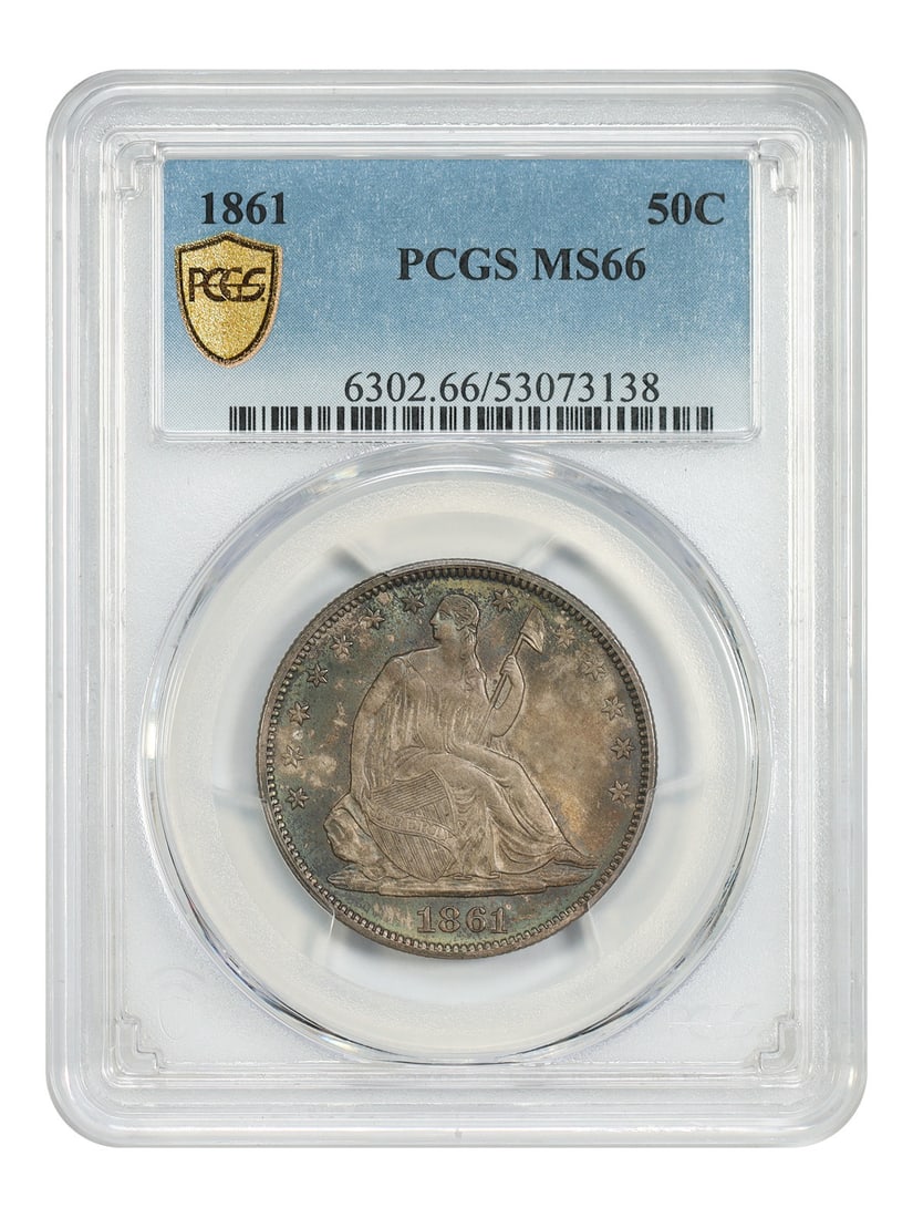 PCGS MS66 1861 Liberty Seated Half Dollar 50C Philadelphia (1 of 4)