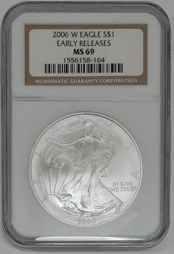 NGC MS-69 Early Release 2006-W Silver Eagle Dollar 1oz Uncirculated Coin (1 of 2)