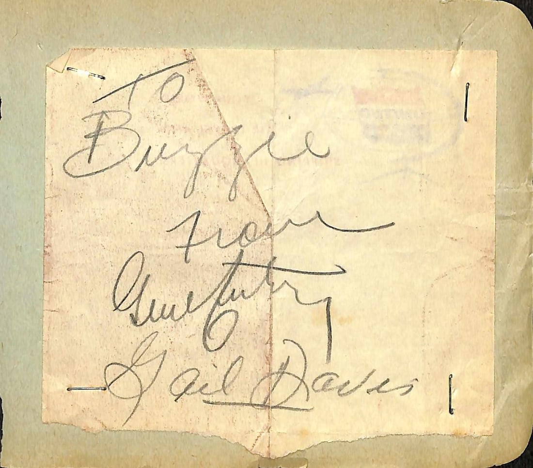 Beckett Authenticated Gene Autry Gail Davis Signed Vintage Autograph Cut (1 of 1)