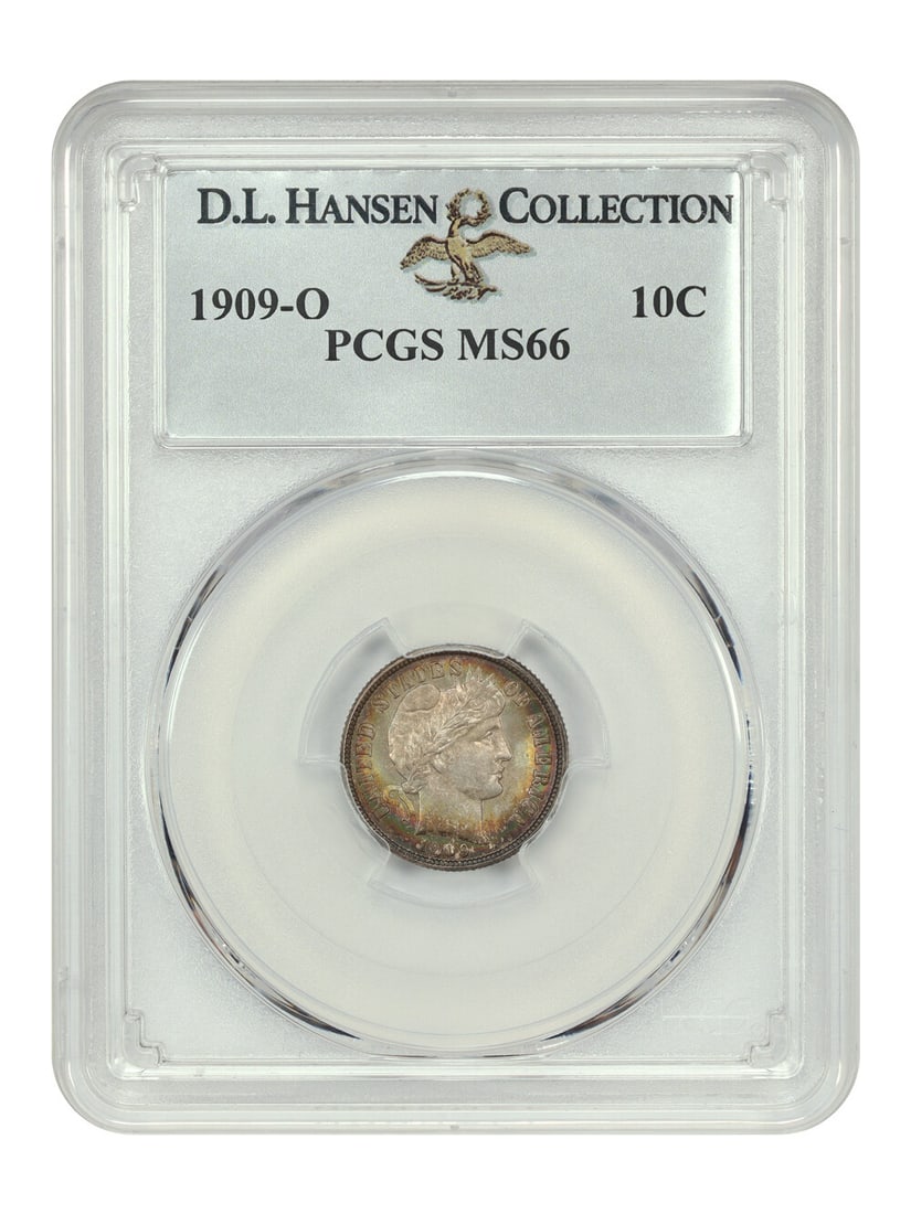PCGS MS66 1909 O Barber Dime ex D.L. Hansen (1 of 4)