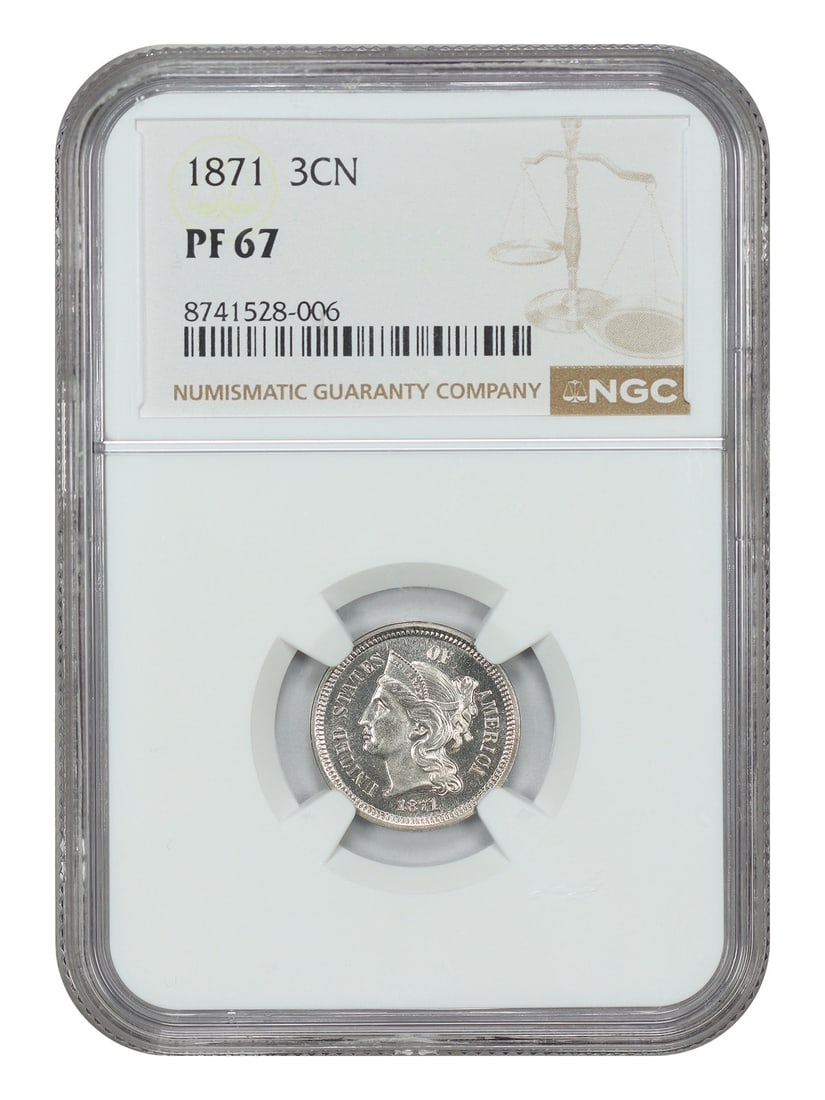 NGC PR67 1871 3CN Proof Coin Three Cent Nickel (1 of 6)
